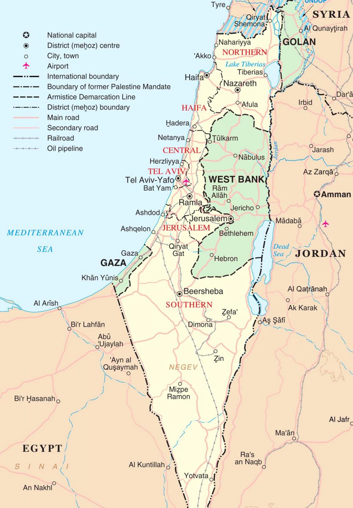 harta e izraelit turistike