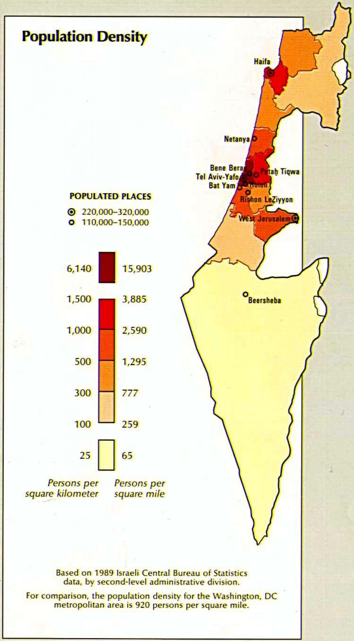 harta e izraelit popullsisë